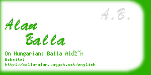 alan balla business card